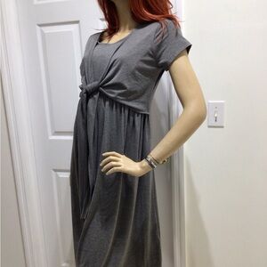 SOFSY FRONT NURSING BREASTFEEDING DRESS SIZE SMALL NEW WITH TAGS CHARCOAL GRAY
